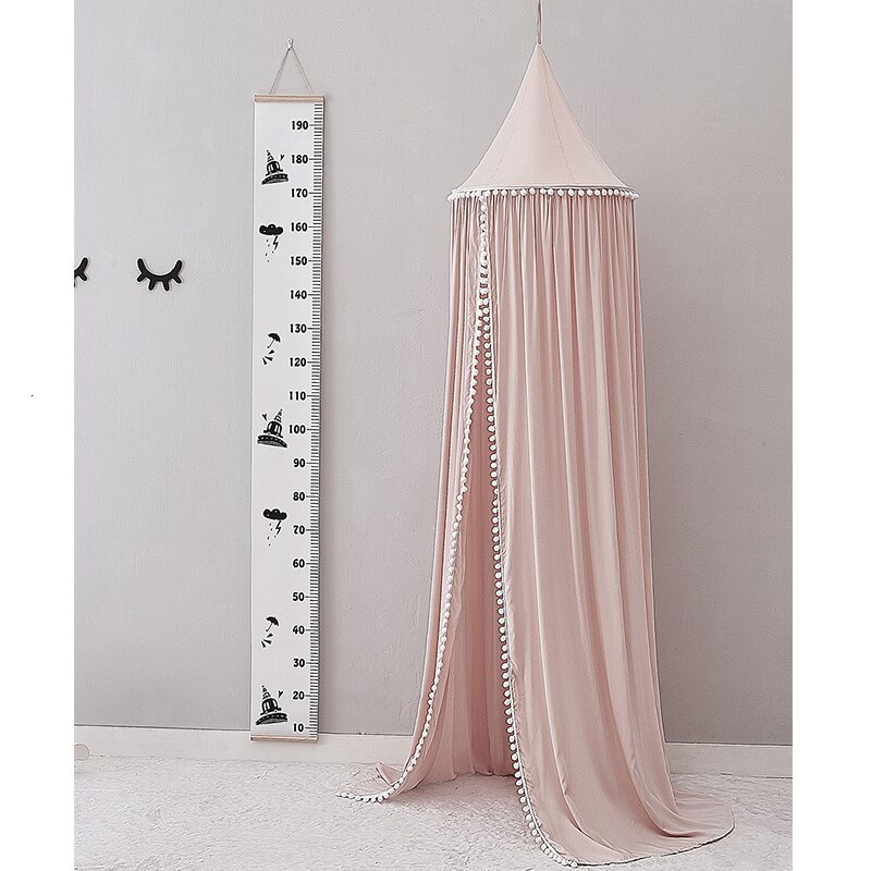 Koodykids Nursery Decor Katoen Luifel Wieg Met Kleine Pompoms Mosquito Baby Boy Girl Room Kids Kinderen Kamer Crib Canopy Decor