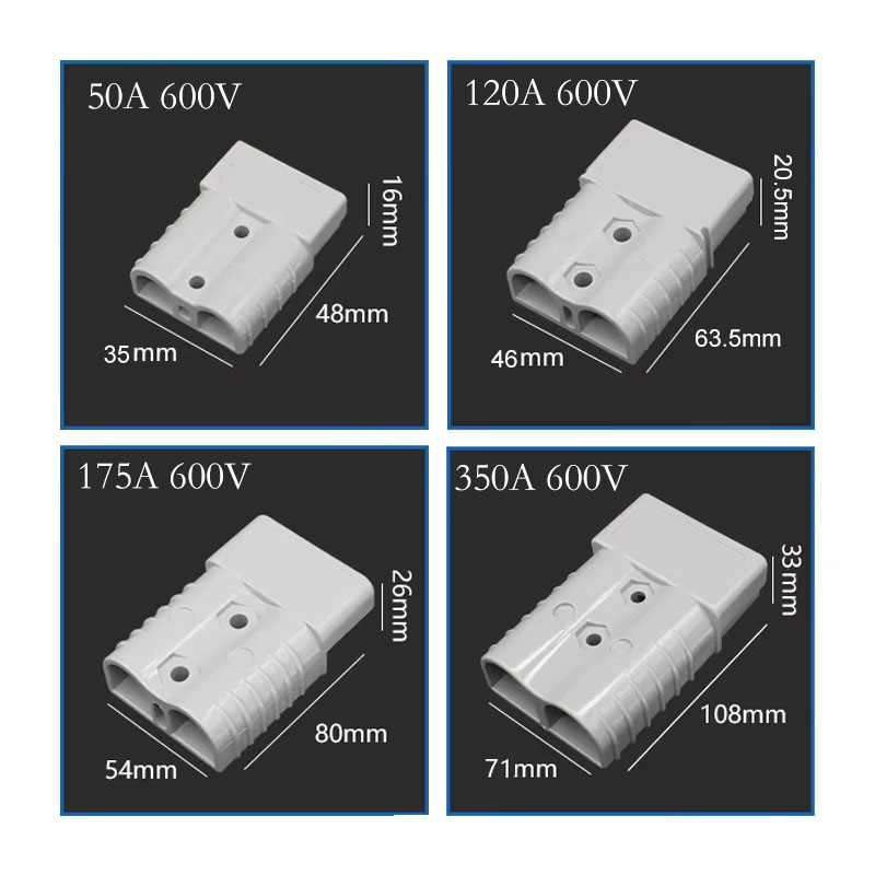2/4/6PCS Anderson 50A 120A 175A 350A 600V Plug Cable Terminal Battery Power Connector Kit Quick Plug Battery Charging Connector: army green / Under 5Pcs / 4P