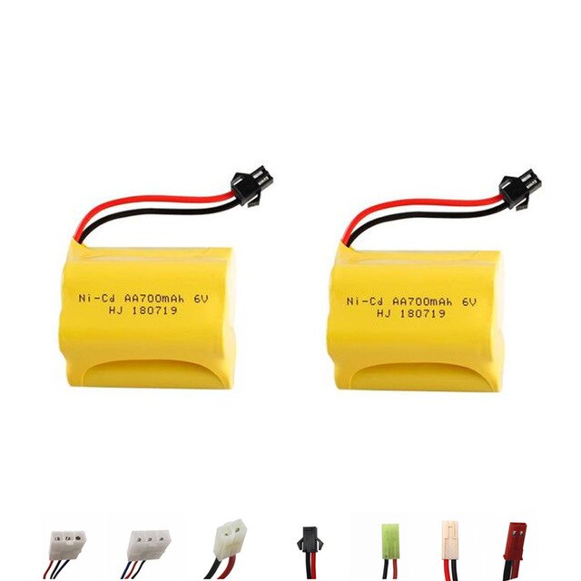 6V 700mAh NiCD Battery and USB Charger Set For RC Cars Robots Tanks Truck Gun Boats 6v Aa Battery Pack SM Plug: Blue