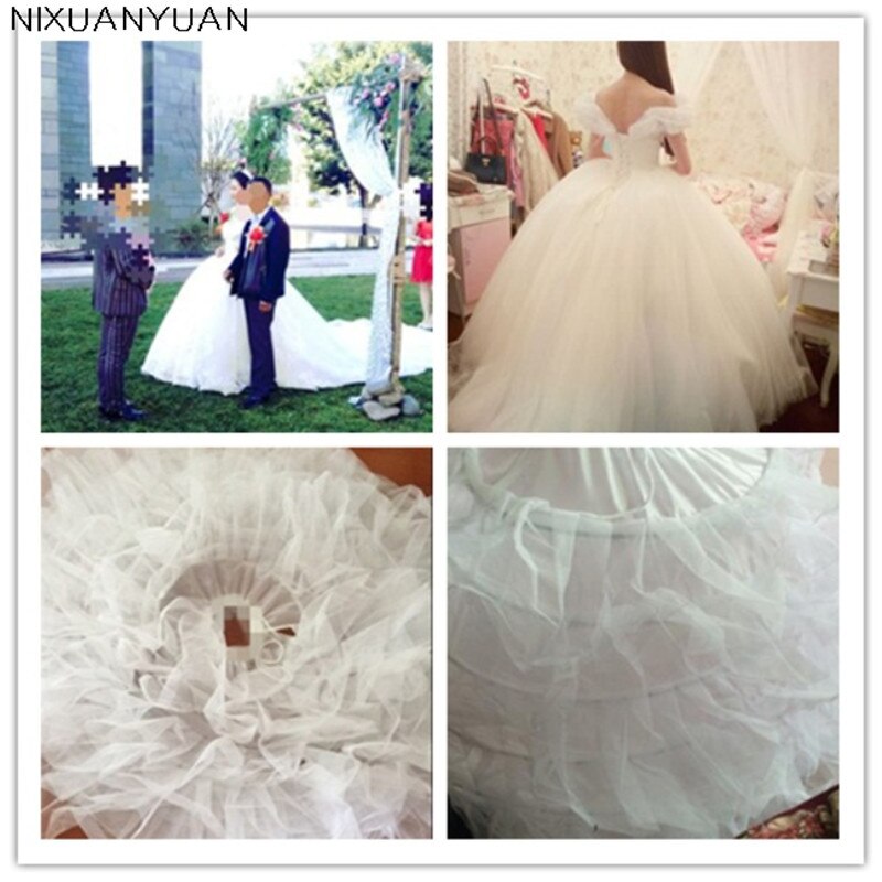 Big White Petticoats Super Puffy Ball Gown Slip Underskirt For Adult Wedding Formal Dress Brand Large 7 Hoops Long Crinoline