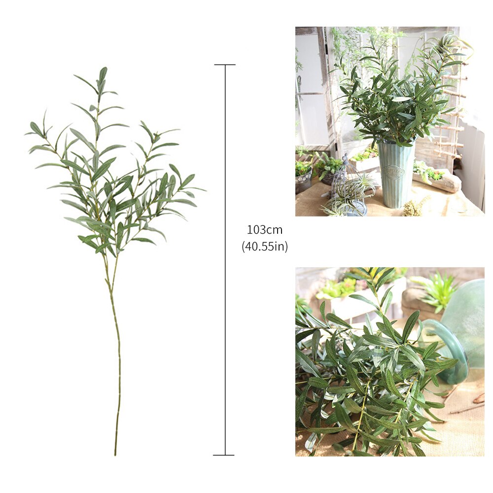 Artificial European Olive Tree Branches With Olive Fruit Leaves For Home Hotel Wedding DIY Decoration Flowers Plants Wreath Leaf