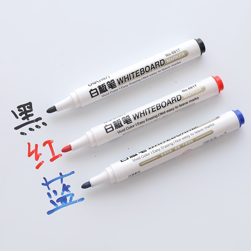 30 stks/partij Whiteboard Marker verpakking gum 3 Kleur markers whiteboard pen voor witte boord glas metalen schoolbenodigdheden FB991