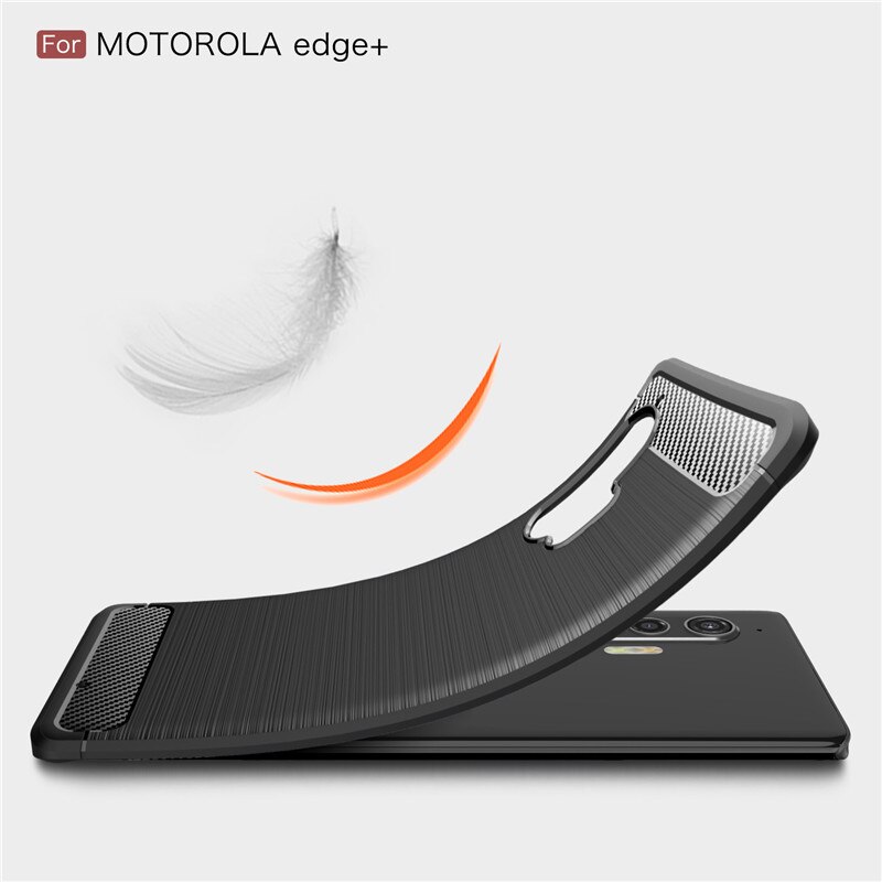 Armor Phone Cases For Motorola Edge Plus Case + Tempered Glass Soft Gel Skin Protection Carbon Fiber Moto Edge Silicon Covers