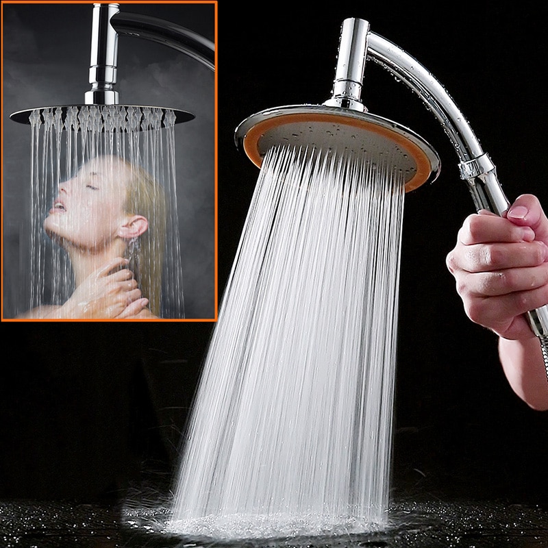 Cabezal de ducha de alta presión para baño, boquilla grande de 6 pulgadas, ducha de pulverización superior de acero inoxidable, ducha de mano para Baño