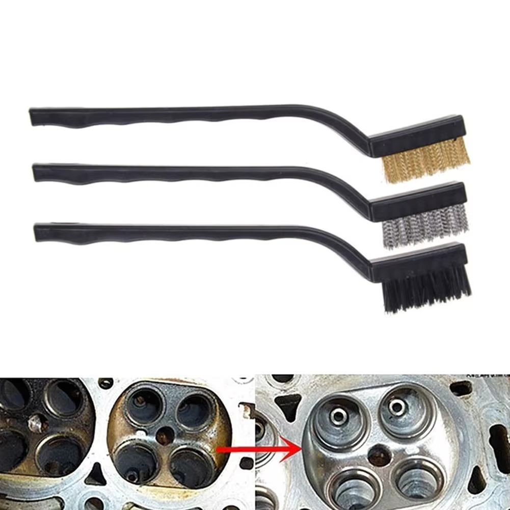 3 pezzi in acciaio inossidabile rame nylon filo spazzola ruggine scrub rimuovere strumenti di pulizia stampi per macchinari parti pulizia manuale e manutenzione