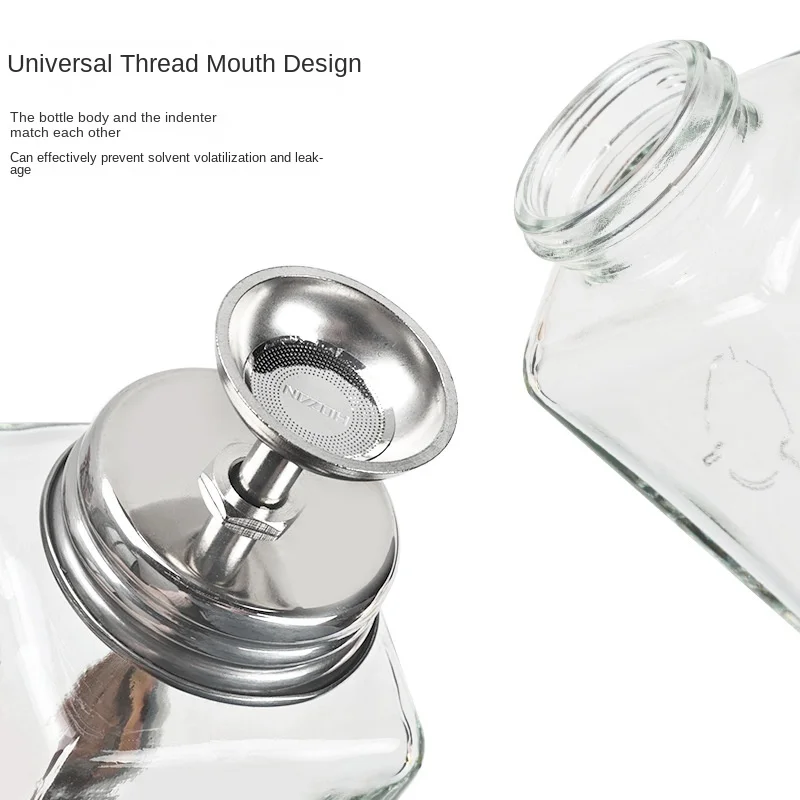 Imprensa de garrafa de vidro do prego funil imprensa tipo garrafa de álcool removedor de unhas água garrafa vazia limpeza líquido cristal hidráulico 180ml
