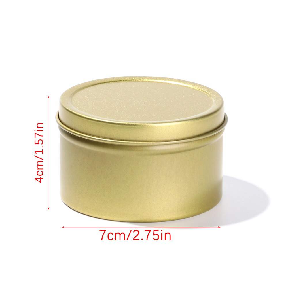 Caja de almacenamiento de 100Ml, frascos redondos de Metal para velas, contenedores vacíos de cera, fabricación de velas, molde para latas, 1 unidad