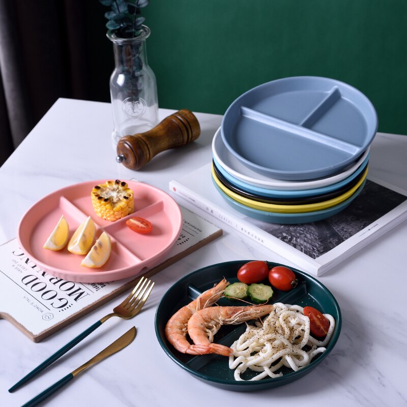 Compartiment de vaisselle en céramique assiette à Dessert fruits aliments pour bébé, plateau de service couleurs pures