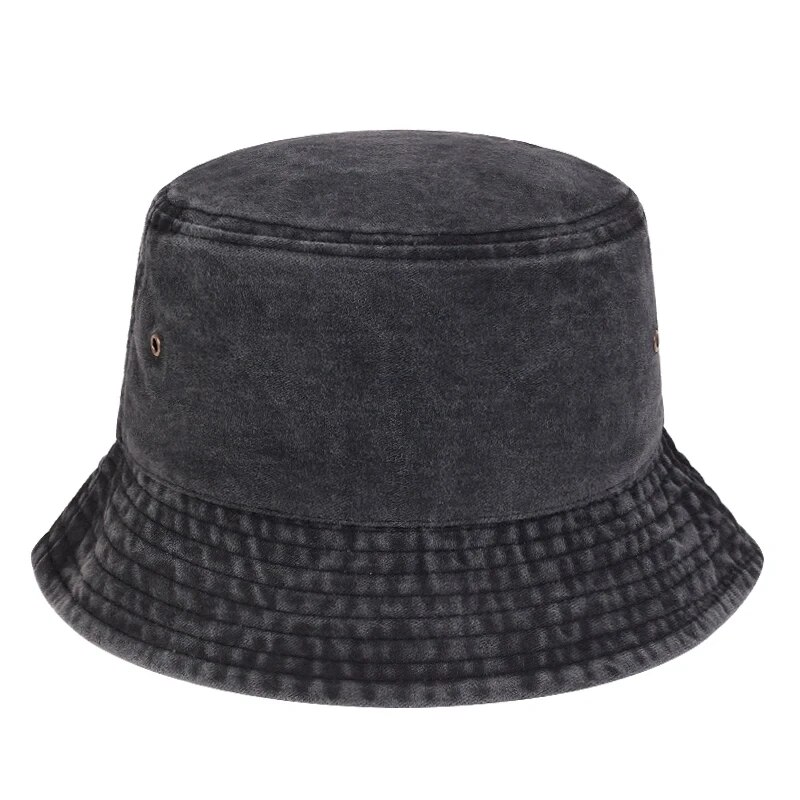 Unisex Light Board Washed Personality Bucket Hats Fishermen Caps Outdoor Casual Cap Sunscreen Hat: Dark Grey