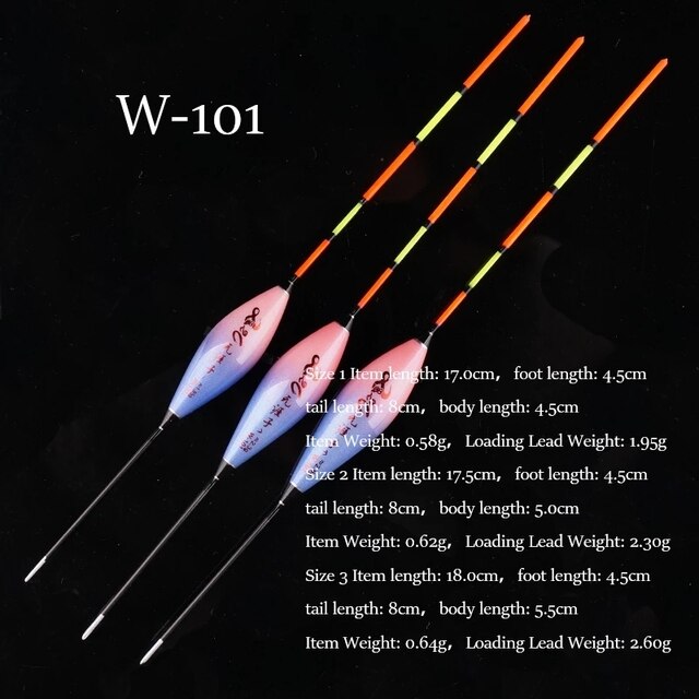 3 st/parti fiskeflöten 1-3#  flöten i komposit nanoplast för fiske med bobbers för sötvattensfiske: W -101