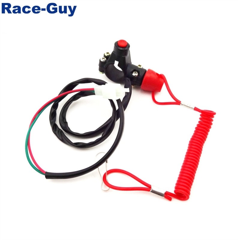 Off Tether Safety Stop Kill Switch Push Button For 2 Stroke Mini Moto Dirt ATV Quad 4 Wheeler Minimoto Pocket Bike