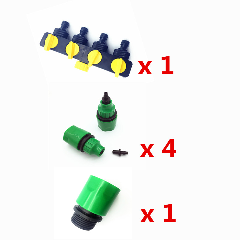 1 Set (6 Stuks) 4 manier Shunt waterleiding connector Water diverter Drip tuin irrigatie 4/7 of 8/11 Slang Connector Montage