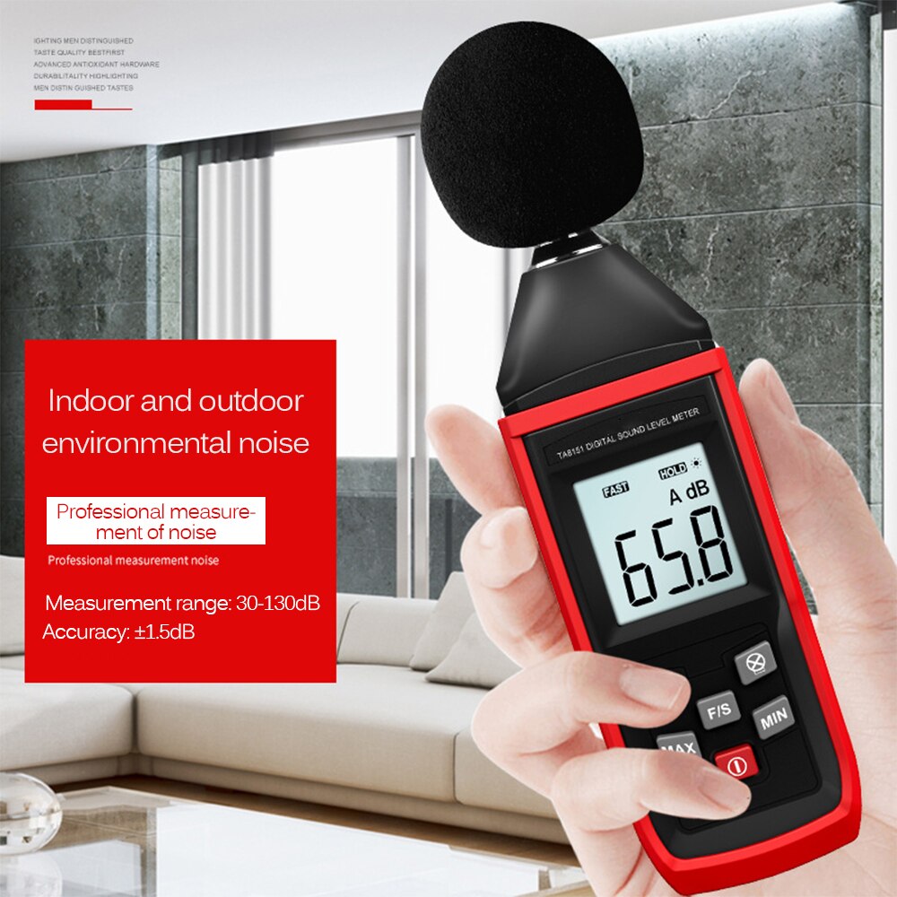 Decibel Meter Digital Sound Level Tester Noise Meter Noise Measurement Tester Range 30~130dB Decibel Tester With LCD Display