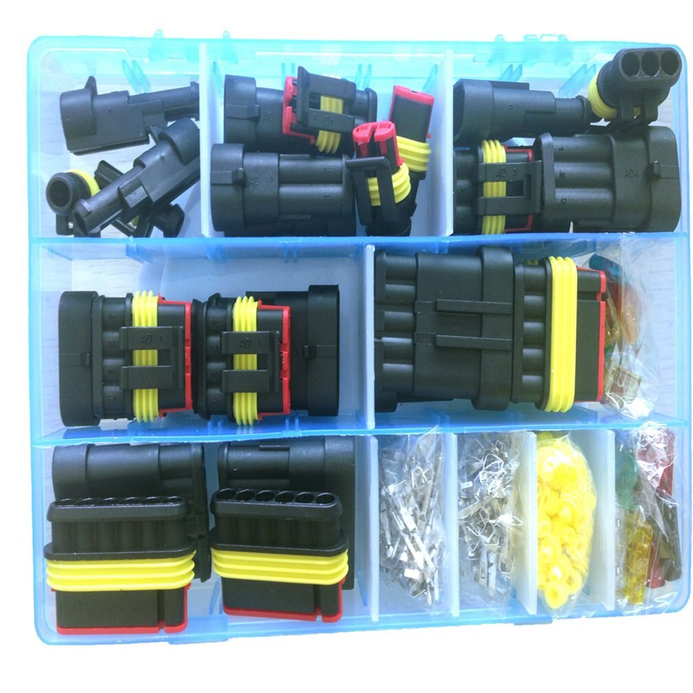 Medium Size Waterproof Terminal Connector Silicone Sealed Electrical Connector Plug Fuse Box Set For Car Motorcycle Truck Boat