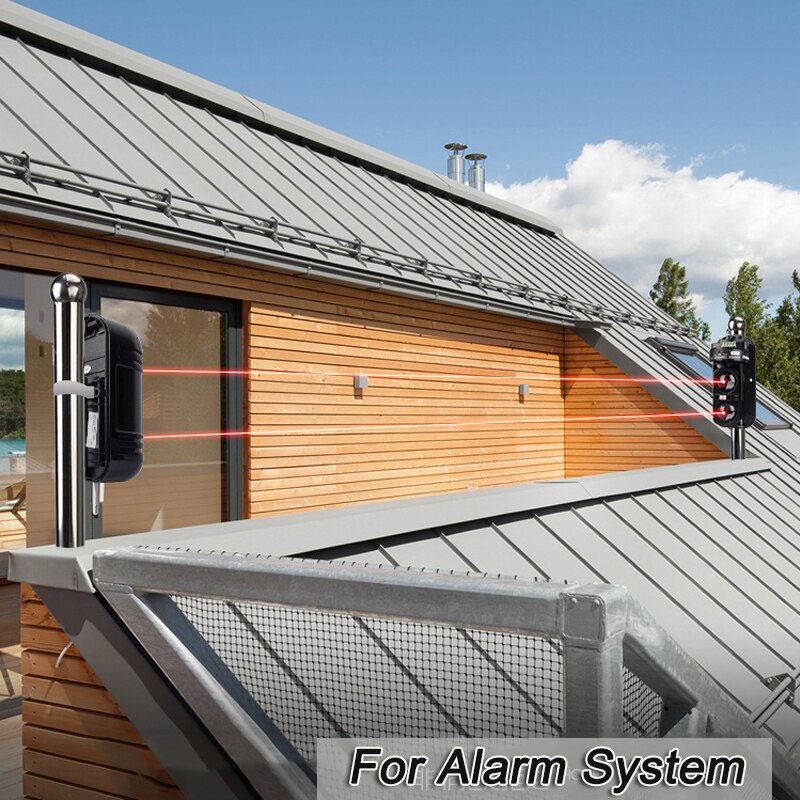 Waterproof Dual Beam Sensor Active Infrared Intrusion Detector IR 10m~150m Outdoor Perimeter Wall Barrier Fence for GSM Alarm