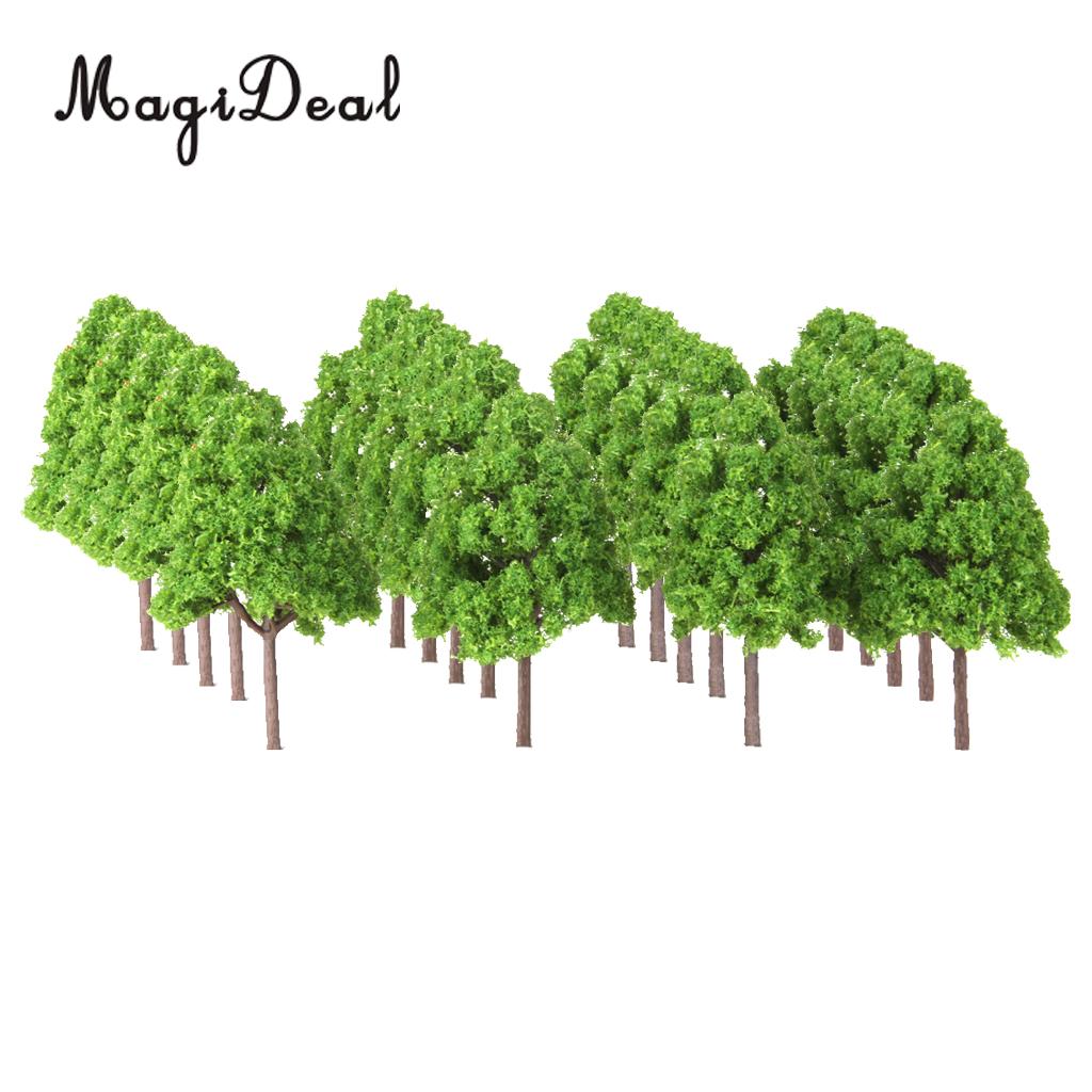 25 stuks Plastic Licht Groene Trein Layout Model Bomen 1:150 N Schaal Tuin Park Forest War Game Diorama Landschap Landschap