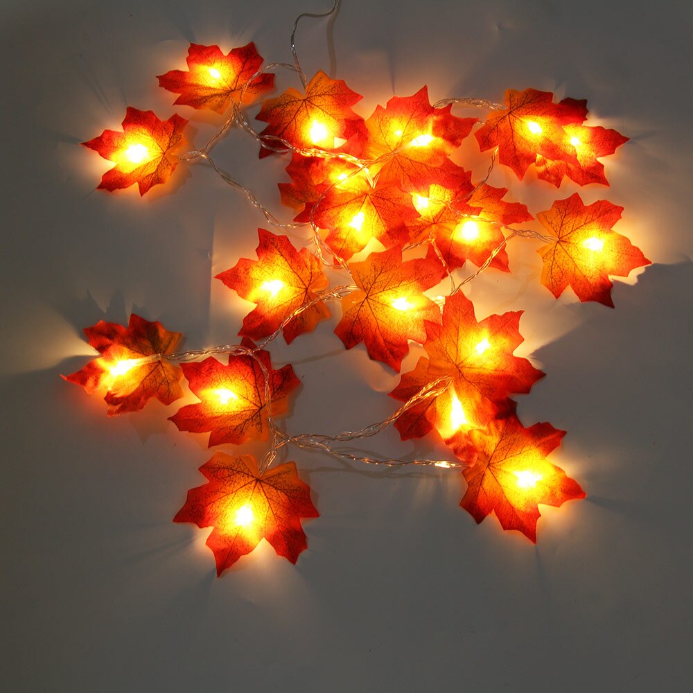 1.5m ahornblade led snor 10 led /3m 20 led aa batteri usb drevne efterårsplanter hegn festlys trappegelænder dekoration