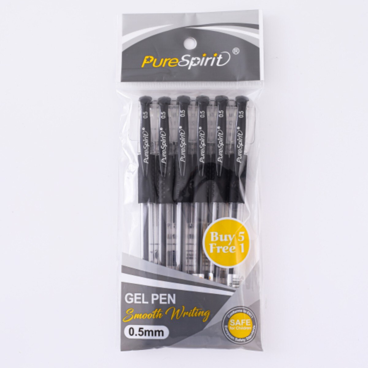 6pcs Gel Pen Set School Supplies Black Blue Red Ink Color 0.5/0.7mm Ballpoint Pen for Students Writing Tool Office Stationery: black color