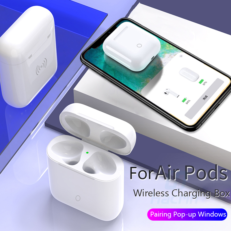 Wireless Charging Case For AirPods With Pairing Pop up Windows Qi Charger Replacement For Air pods 1 2 Airpod Charging Case Box