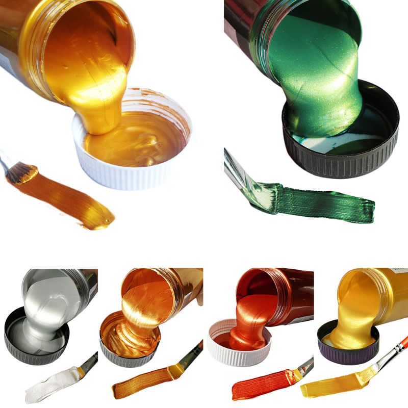 300ml DIY Bright Gold Paint Metallic Acrylic Paint Waterproof Not Faded Statuary Coloring Hand Clothes Painted Graffiti Pigments