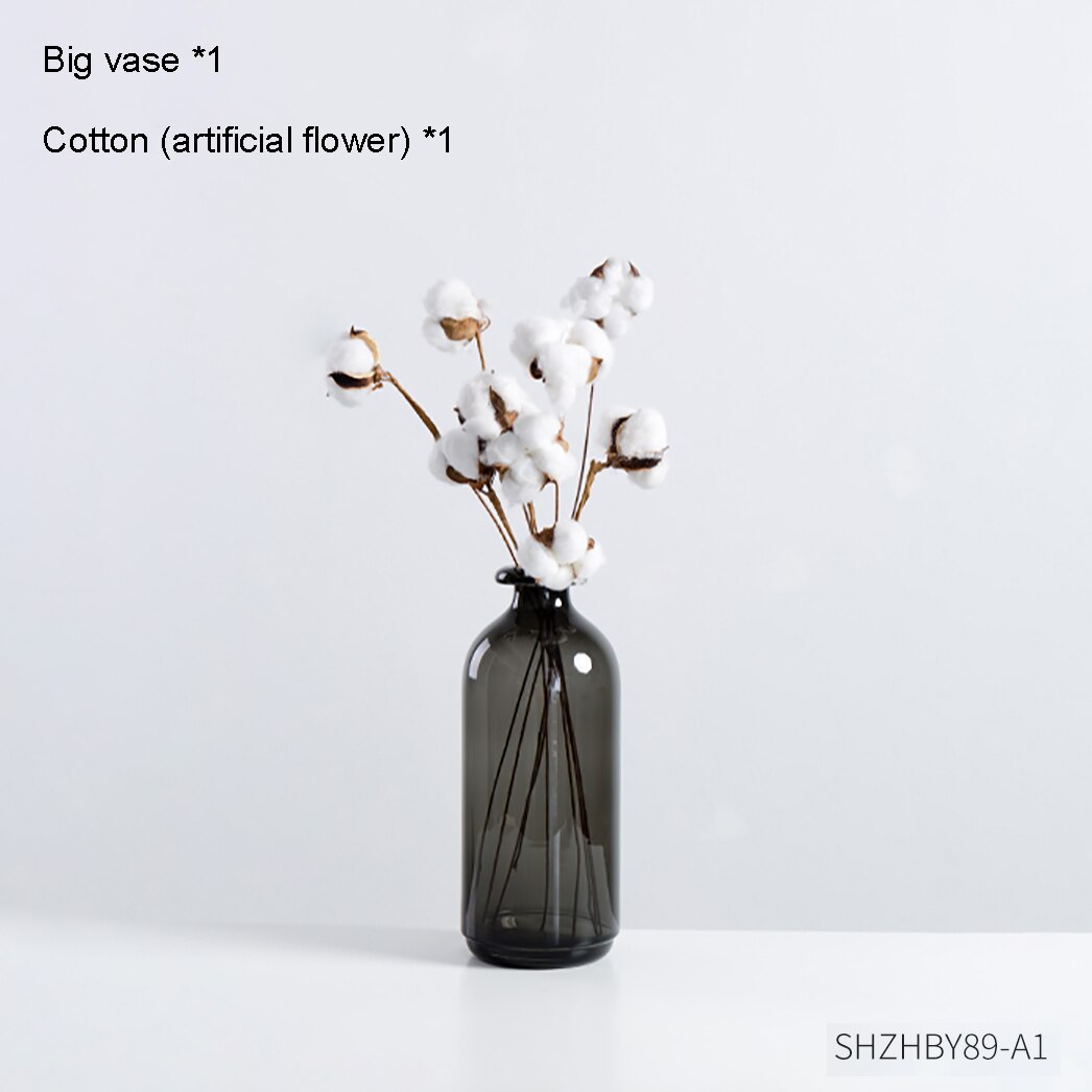 Nordisk glass vase svarte blomstervaser boligdekorasjon tilbehør stue dekor vase dekorasjon husholdning gjennomsiktige vaser: Kombinasjon b