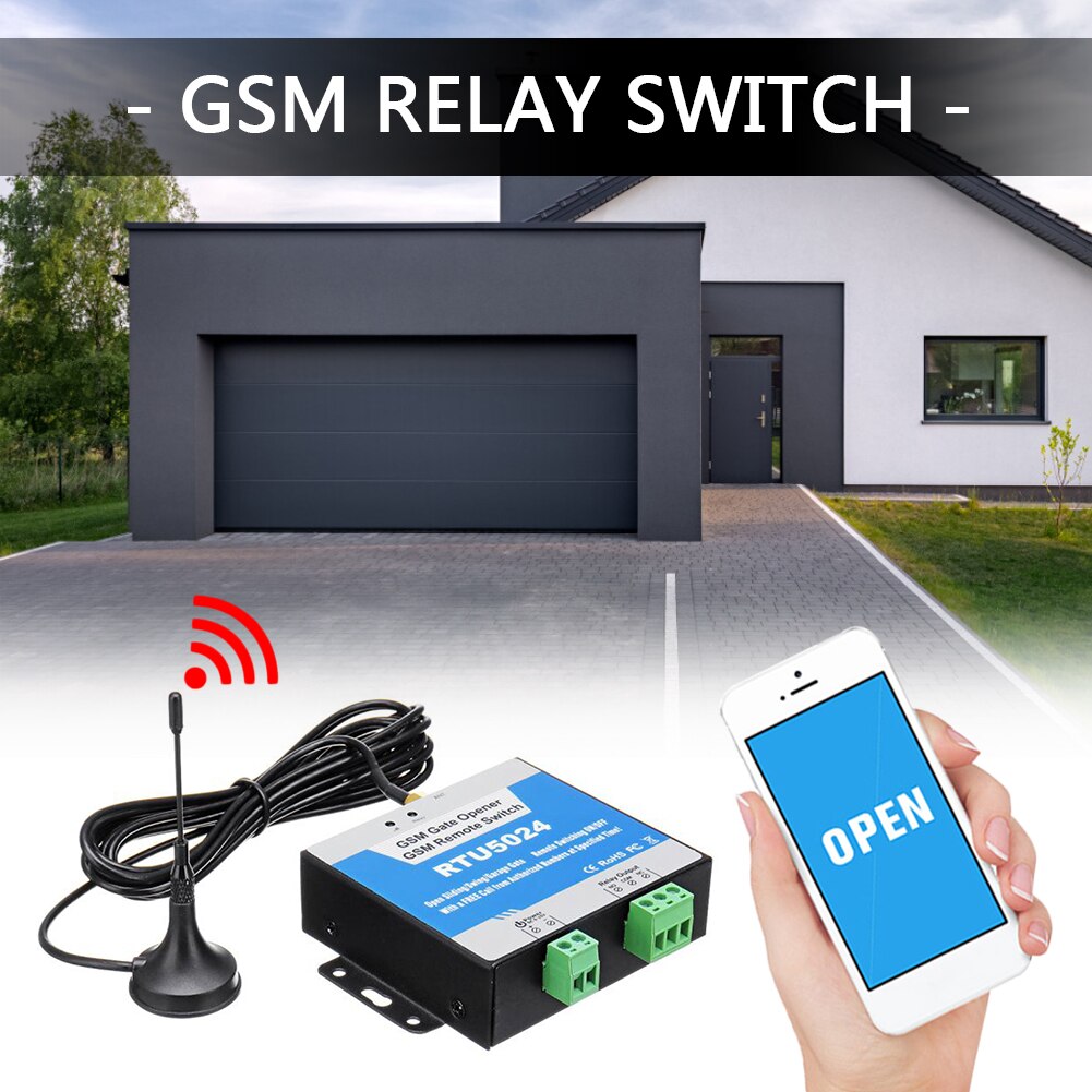 RTU5024 RTU5024 GSM Gate Opener Relay Switch Remote Control Wireless Door Access Opener with Antenna 850/900/1800/1900MHz