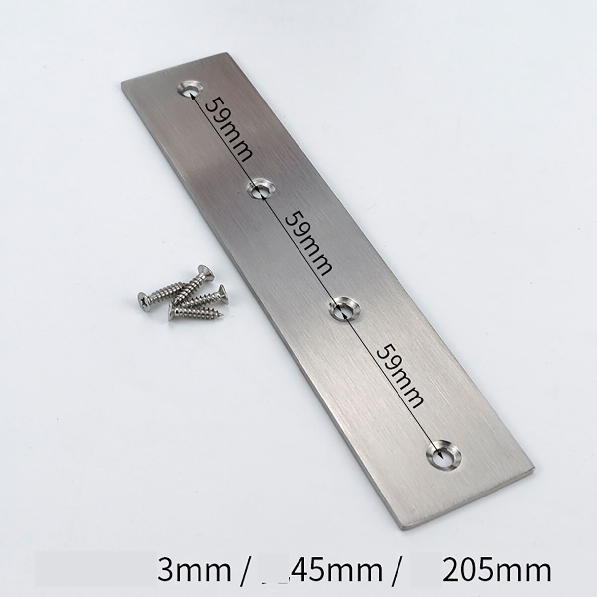 1/2/4/10Pcs Roestvrij Stalen Rechte Stuk Corner Connector Voor Versterkte Vaste Board Meubels Hardware aansluiting Accessoires: 205x45(1Pcs)