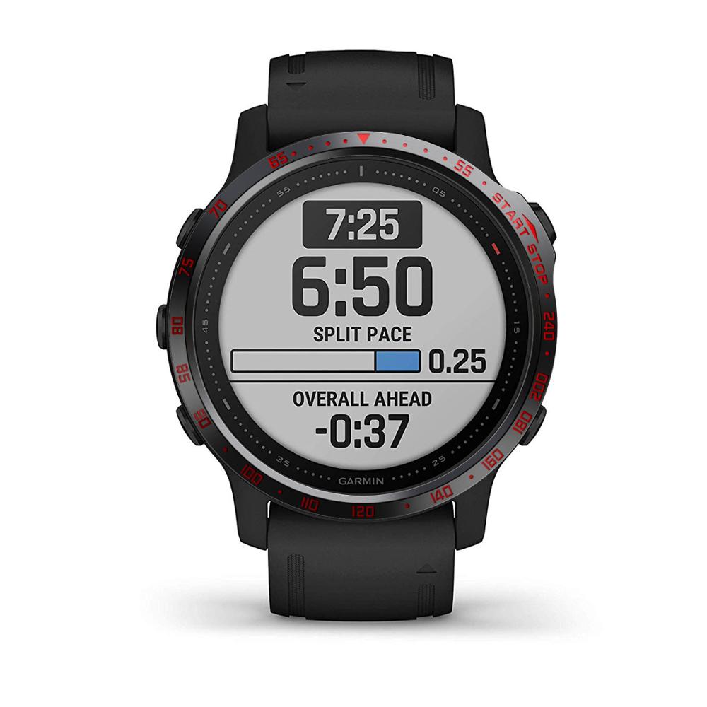 Funda para Garmin fenix 6S para fenix 6S Pro, funda de de anillo con bisel de estilo deportivo clásico, cubierta protectora de adhesivos, biseles de: black red / For Fenix6s sapphire