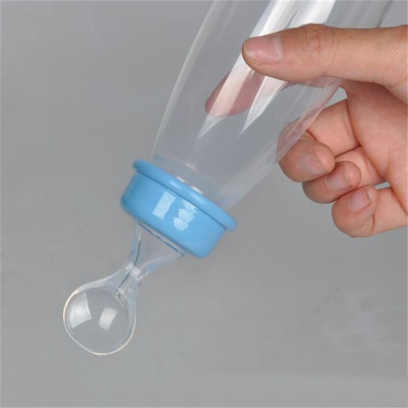 1 stk baby fodringsflaske 240ml sikkerhed nyfødt baby madrice pasta fodring ekstruderingsflasker 3 farver: Blå