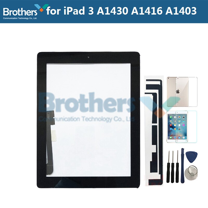 9,7 Tablet-Panel Für iPad 3 A1416 A1430 A1403 Digitizer Glas Sensor Montage mit Home Button Für iPad 3 Bildschirm replecement Top: Black Glass Case