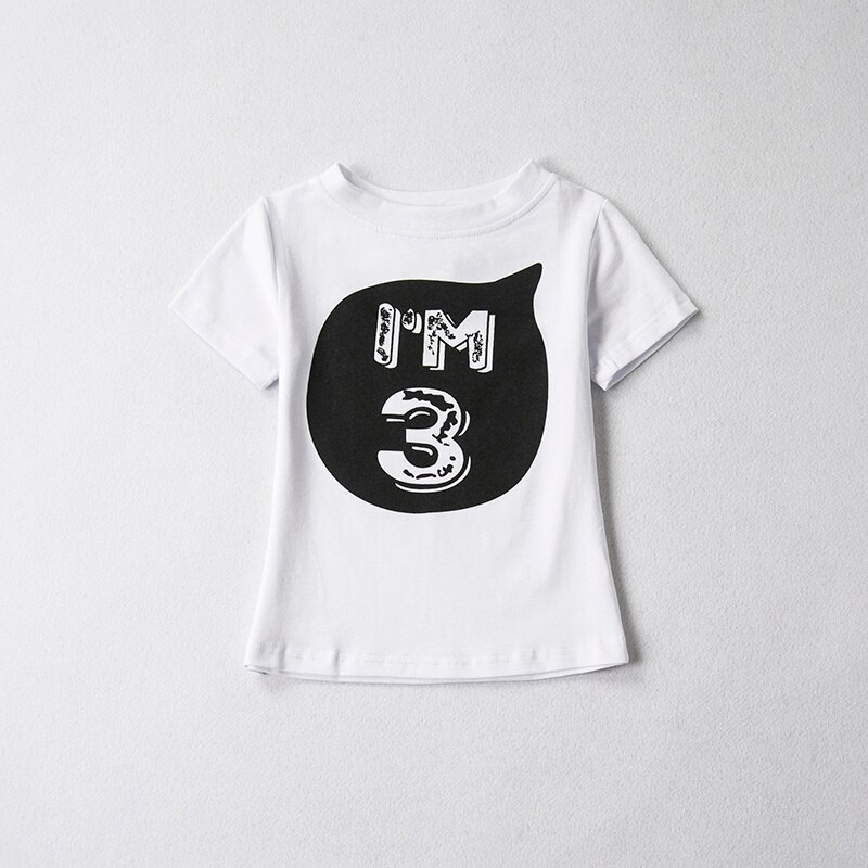 Sommer Mädchen jungen Tops Kid t shirts T Kleidung Baumwolle lustige T Shirts 1st Eine Jahre 2nd Geburtstag Outfits 3 jahr Weiß Tshirt: White 3