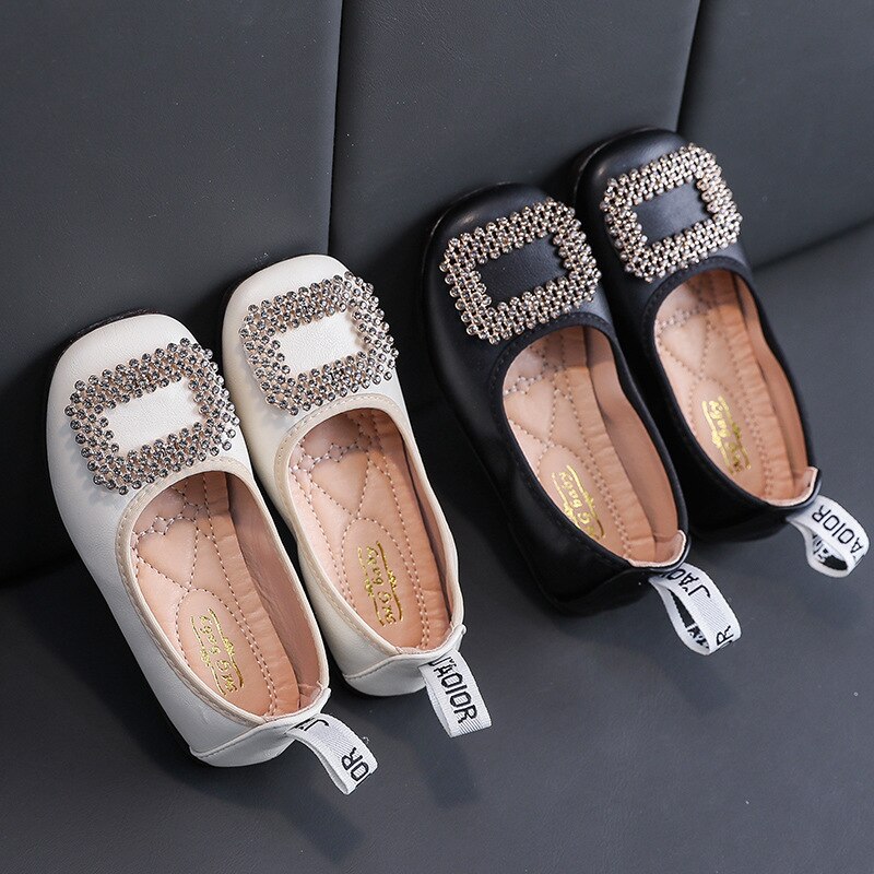 Jenter prinsessesko for barn flate skolesko barn svarte barn studentsko svarte skinnsko småbarn  d488