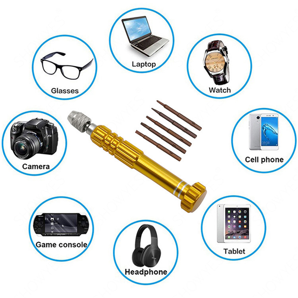 Laptops 5 in 1 Screwdriver Mobile Phone Repair tool T5 T6 Cross plum Screws Driver Set disassembly pry bar Rocker cleaning brush