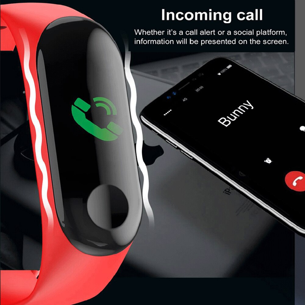 Pulsera inteligente de presión arterial M3 para hombre y mujer, Monitor de ritmo cardíaco, resistente al agua, podómetro, banda Digital