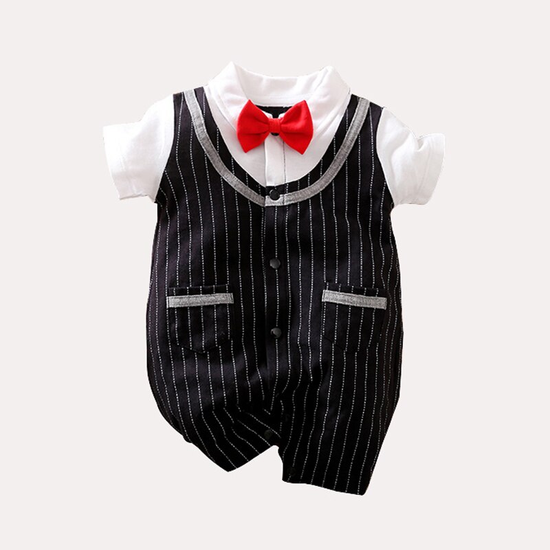 YiErYing – barboteuse à manches courtes pour bébé, vêtements d'été en coton imprimé, combinaisons pour -né, vêtements de fête d'anniversaire pour garçon, costume de jeune homme: Style 1 / 12M