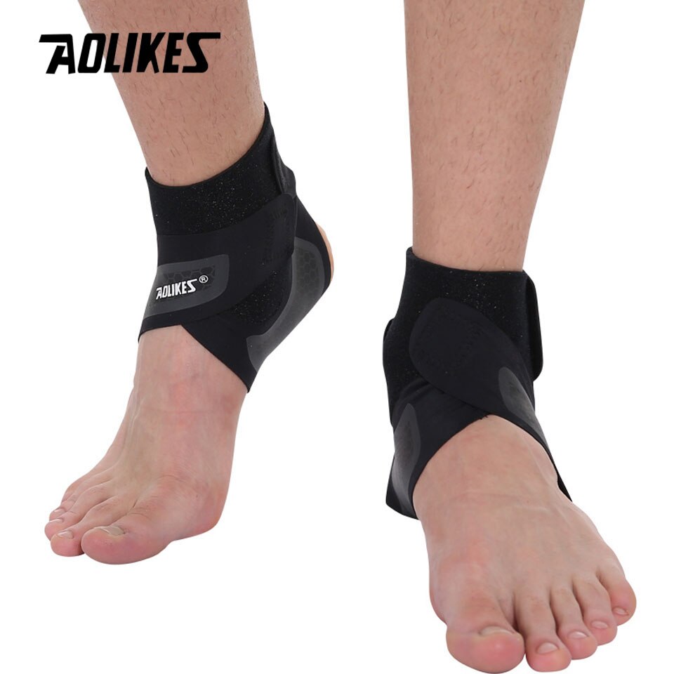 AOLIKES Fitness Ankle Brace Ankle Strap Gym ankle Protection Running Sport Support Guard Foot Bandage Elastic Black univers: 1 Pair / L