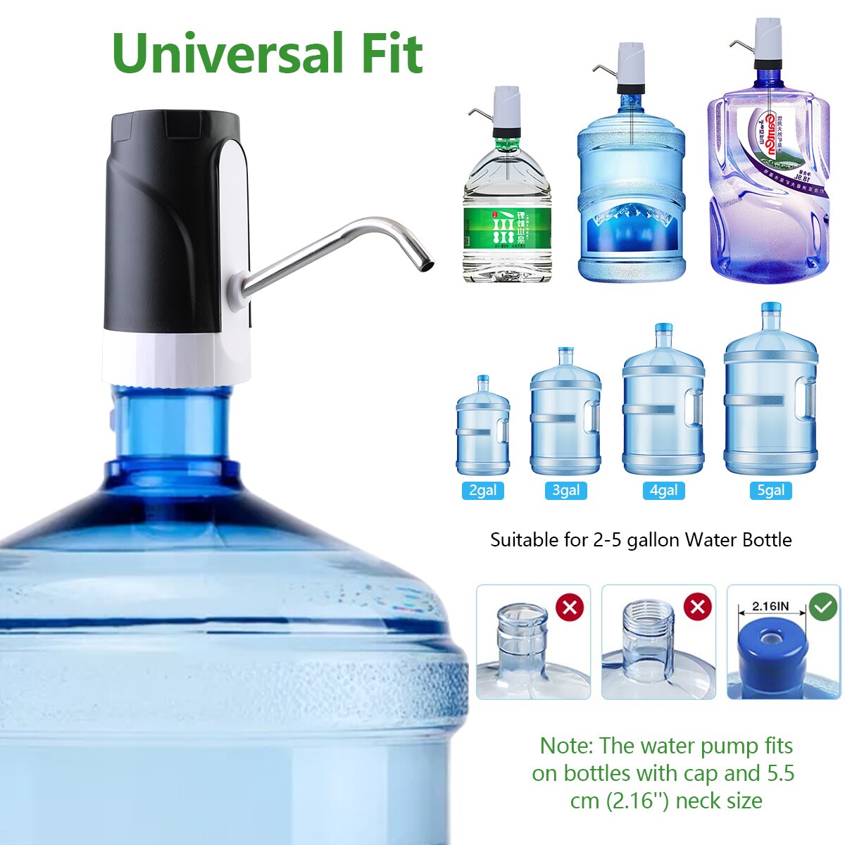 Automatic Electric Water Pump USB Charging Multi-interface Bottled Drinking Water Press Pump Dispenser Water Pumping Device