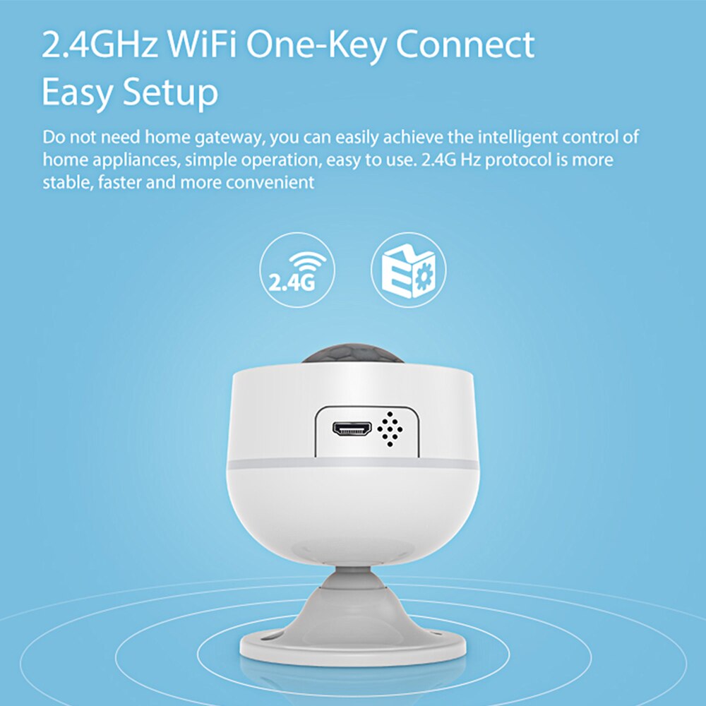 Smart Home WiFi PIR Motion Sensor Built-in Temperature Humidity Detector with Tamper Alert Tuya Wireless Alarm Security System