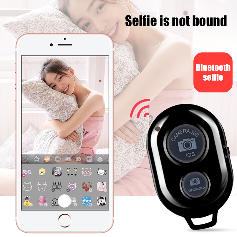 Mini cámara con control remoto compatible con Bluetooth, disparador de fotos, botón de liberación, teléfono, Selfie para teléfonos inteligentes IOS/Android