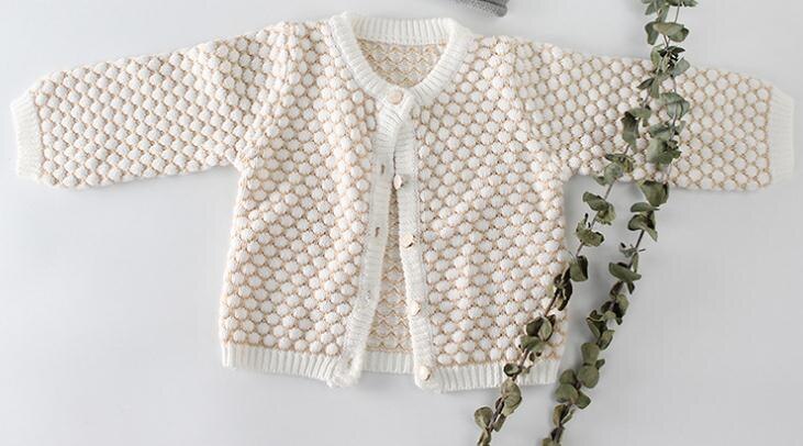 Koodykids Baby Mädchen Frühling Herbst Gestrickte Karosserie betroffen zur Seite fahren Mantel Verbunden zur Seite fahren Baby Mädchen betroffen Strampler: Mantel / 9m