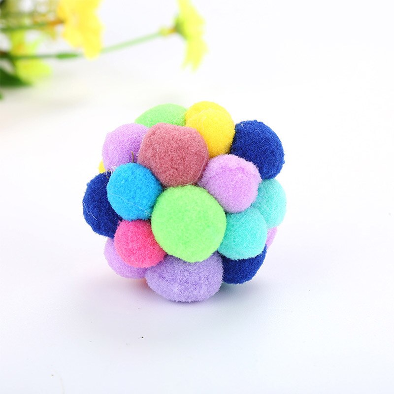 1PC Handmade Popular Colorful Cat Toy Interactive Toy Pet Pet Supplies Bells Bouncy Ball: S