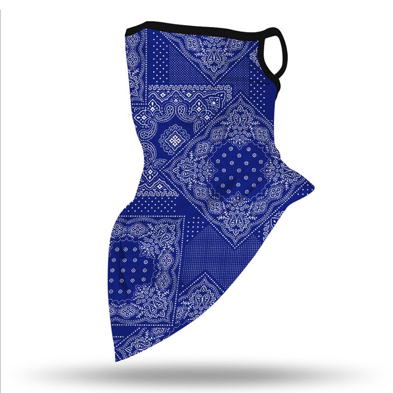 X Unisex estampado de tótem protector solar para deportes al aire libre a prueba de polvo oreja colgante triángulo: QJ2726A42