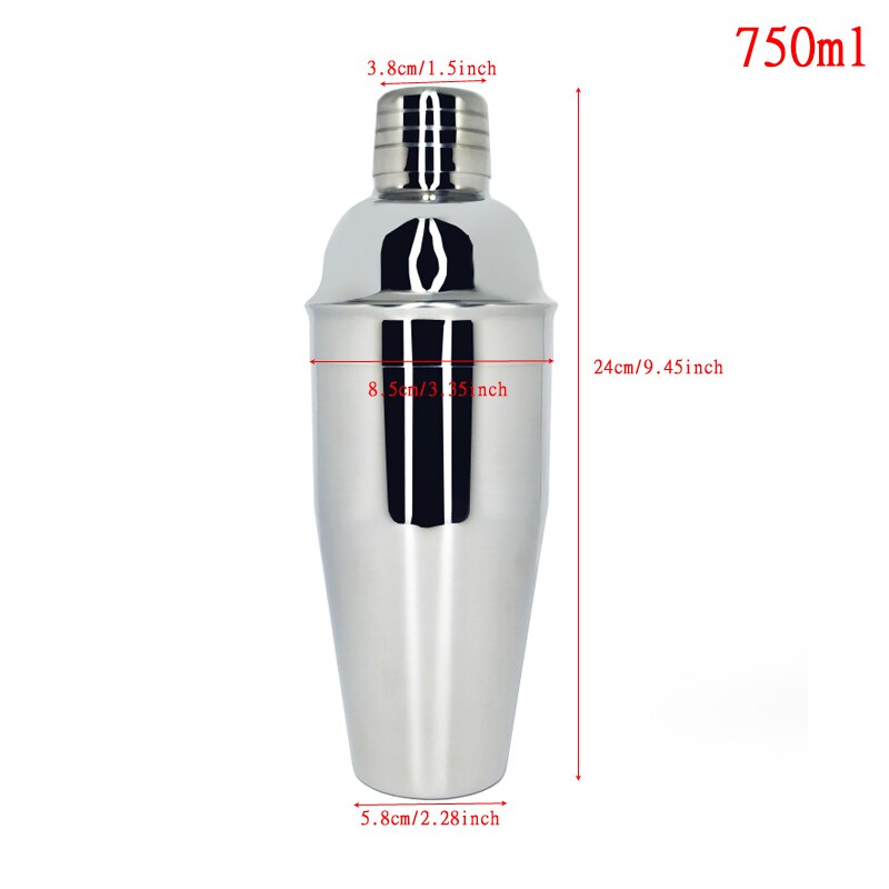 700Ml Cocktail Shaker Measuring Stainless Steel Bar Drink Mixer Bartender Strainer Drink Mixer Set: Shaker 750ML