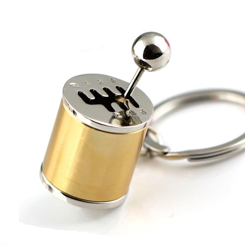 Mini Car Six Speed Removable Transmission Gear Shift Gear Shift Knob Gearbox Keychain Keyring: Gold