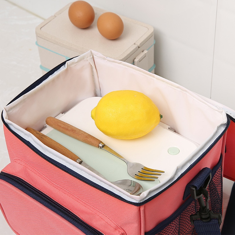 PACGOTH Simple Oxford Handbag Solid Thermal Lunch Bag For Women Men Portable Cooler Tote Shoulder Fresh Food Picnic Bag