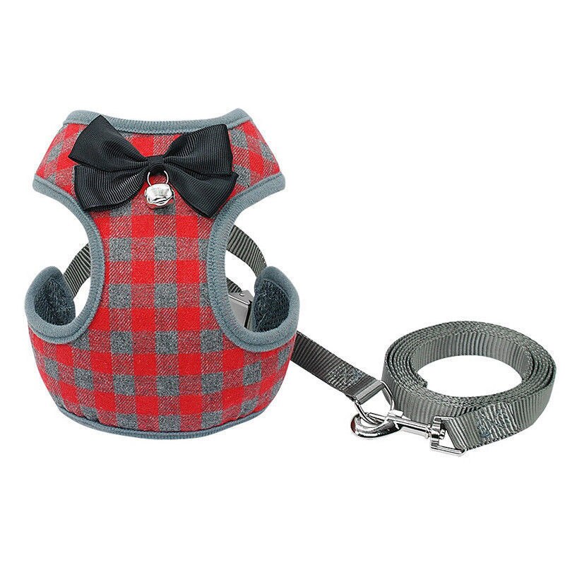 Kleiner Hund Gurt und Leine Set Pet Katze Weste Harness Mit Bowknot Mesh Gepolsterte Für Kleine Welpen Hunde Liefert 1PC: Rot / L