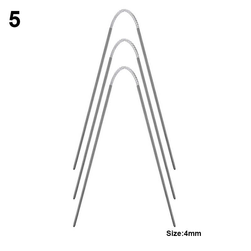3Pcs Round Knitting Needles Cable Circular Needle Set Stainless Steel Double Pointed Flexible Yarn Knitted Needles For Hat Socks: Pink