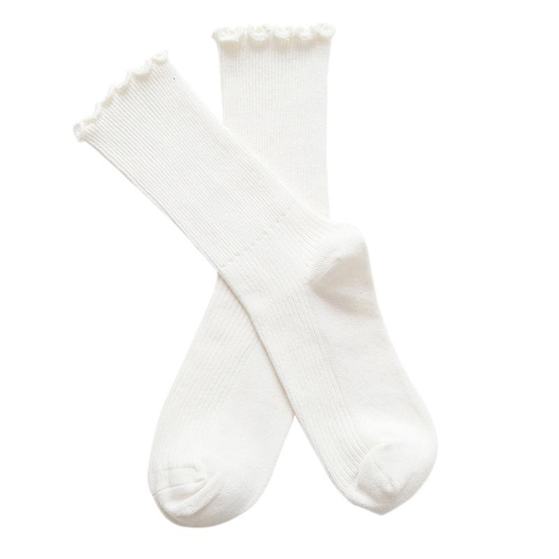 Kvinder slouch sok åndbar tynde scrunch sokker blomsterkant trimning scrunchy sokker: 4