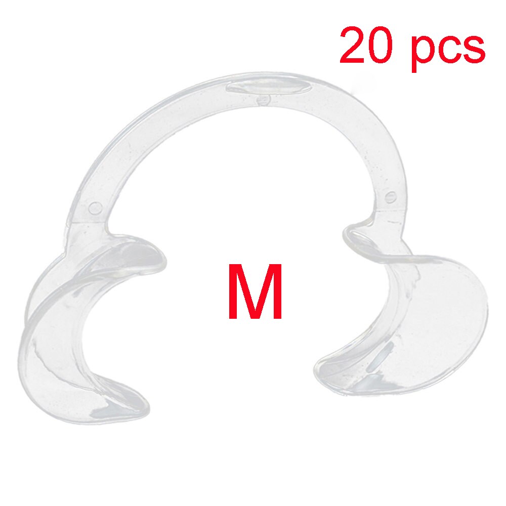 20 pcs C Shape Mouth Opener Elastic Dental Tools Cheek Retractor Mouth Spreader Lip Oral Support Dentist Materials: 20pcs transparent M