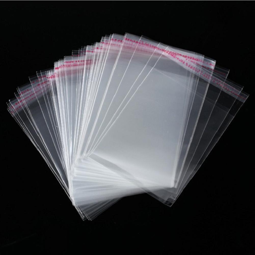 100Pcs Transparent Thick Self-adhesive Bag Clear Package Storage bags Small Plastic Self Sealing Cellophane packing poly Bags